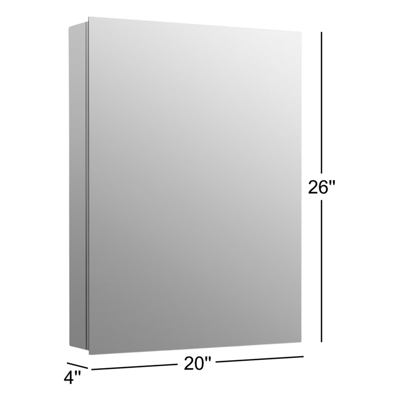 Embark Premium  Rectangular Medicine Cabinet, 26" H x 20" W x 4" D