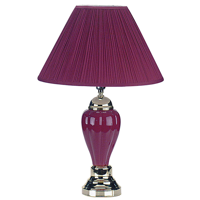 Lampe de table 1pc, Chrome / mauve, Mauve