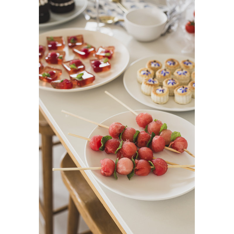 Over&Back Coupe Semi Hand-Finished Stoneware Appetizer Plates, White