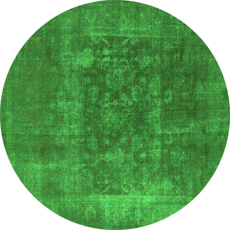 Emett Washable Oriental Indoor Rug, Round 7'