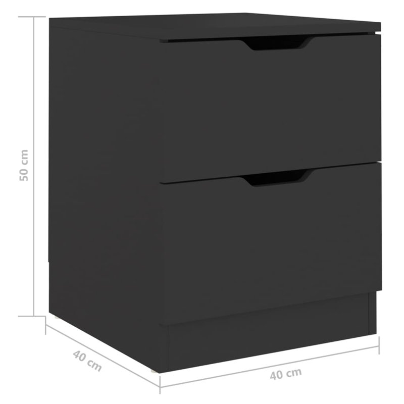 Brenza Block Side Table Set, Black