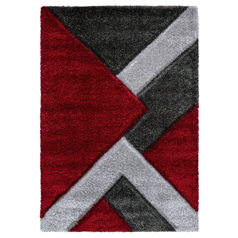 Hunley Geometric Hand Woven Shag Area Rug, Rectangle 200 x 290cm