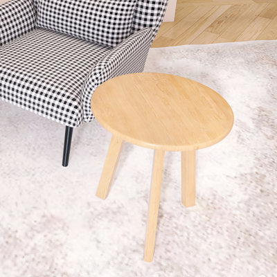 Sandwell 19.69" Tall 100% Solid Wood 3 Legs End Table