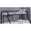 Lit simple superposé au dessus d'un lit double contemporain en métal avec finition angulaire noire pour la chambre à coucher