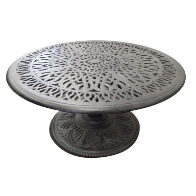 Round Outdoor Side Table Umbrella Hole , 36 " W 36 " D