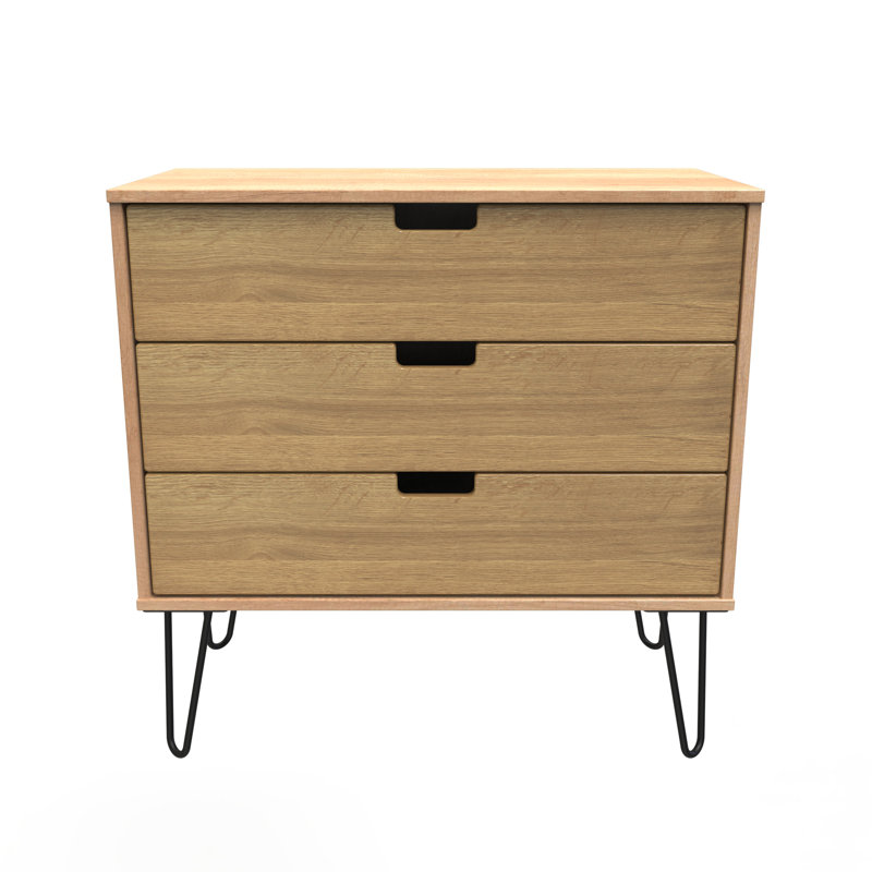 Buldir 3 - Drawer Chest of Drawers, Riviera Oak/Nebraska Oak
