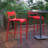 Mawadah Modern Commercial Grade 2 Slat Indoor/Outdoor Steel Bar Stool-317061291