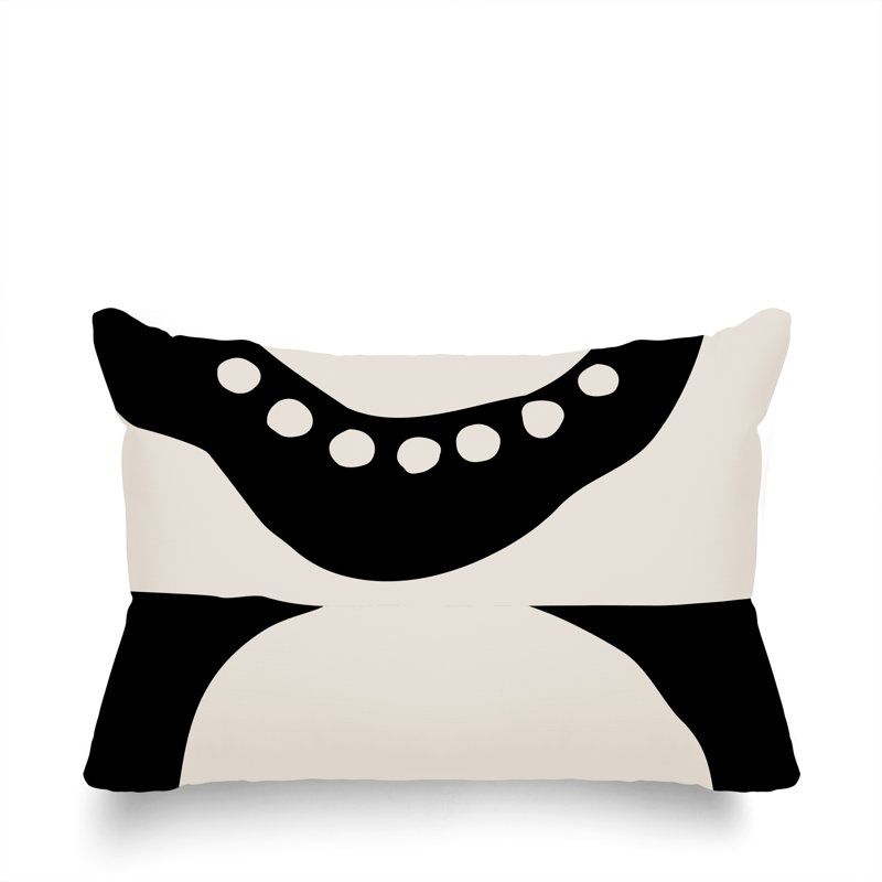 Coussin lombaire réversible intérieur / extérieur Sofi Minimalist, H 14 po x l 20 po, Noir, noir, noir, noir