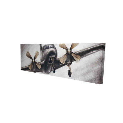 Vintage Airplane in Flight - Transportation Office Canvas Decor
