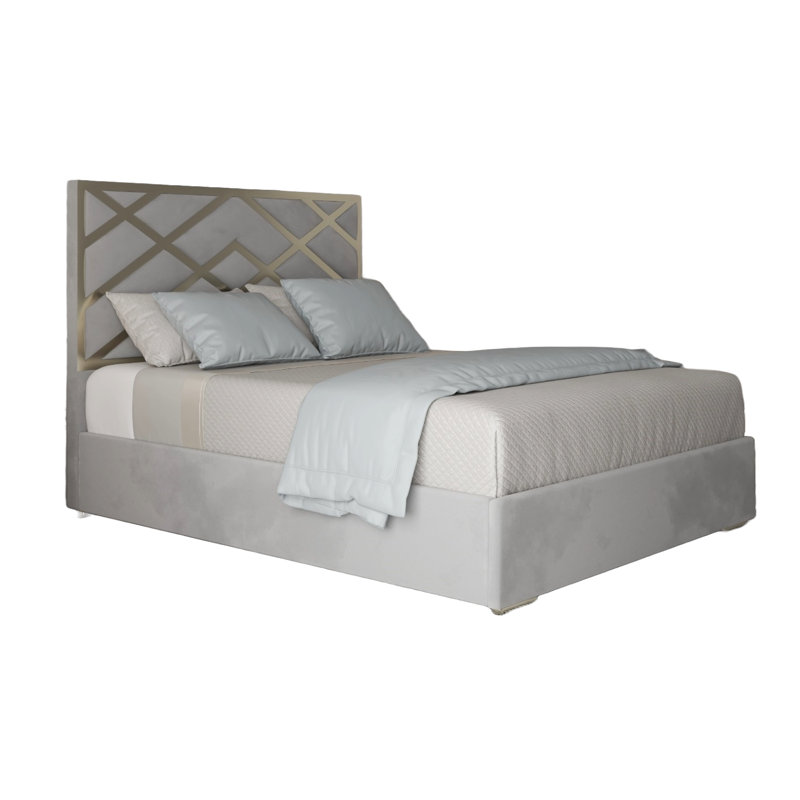 Anatolija Upholstered Bed, Grey, Kingsize (5')