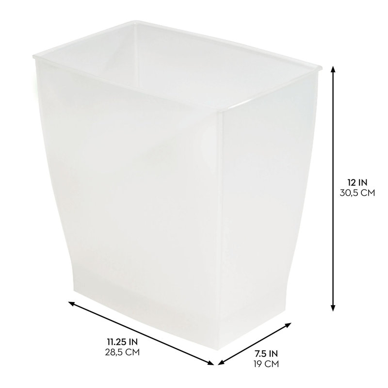 Ensemble de 2 petites poubelles de salle de bain rectangulaires iDesign, Frost
