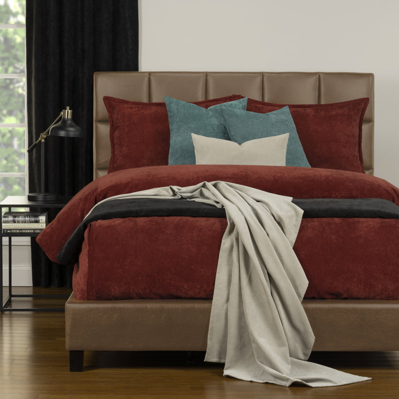 Mixology Velvet Bed Cap Comforter Set with Sewn Corners, California King, Bronze