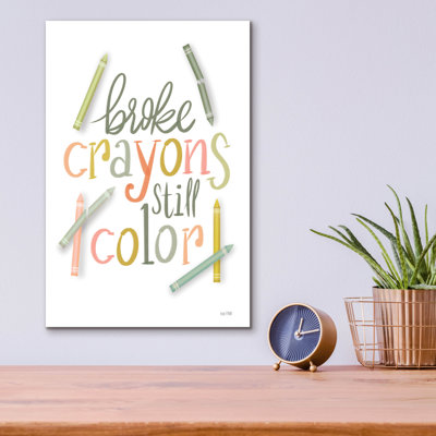  'Broke Crayons Still Color' by House Fenway Acrylic Glass Wall Art, 12" x 16"