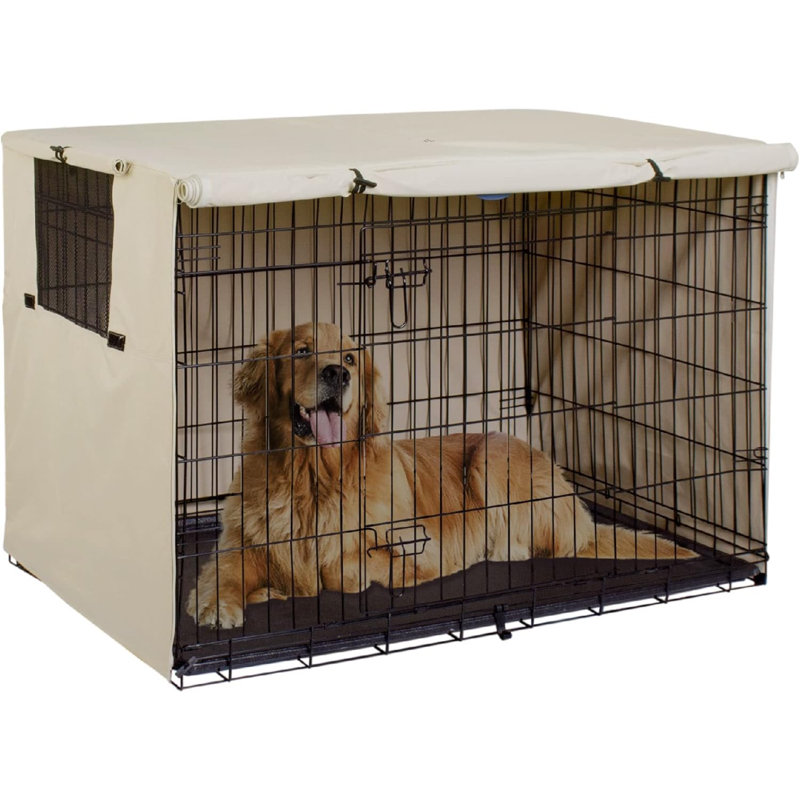 Emmerly Polyester Pet Crate Cover, 45" H x 37" W x 54" D, Tan