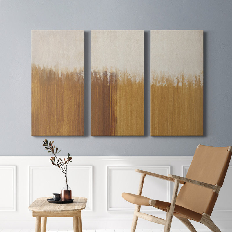 Sundown - peinture sur toile tendue 3 pièces, H 36 po x l 72 po x P 1 po