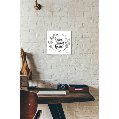 «Happy to Bee Home Words I» par Sara Zieve Miller, art mural en verre acrylique