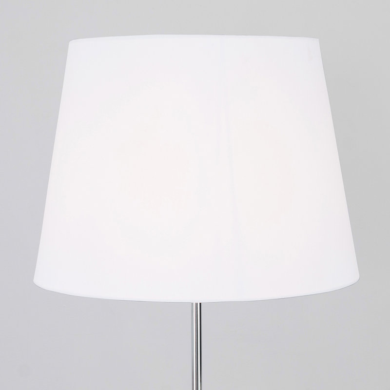 Bekbele 158cm Traditional Floor Lamp, White, No, Chrome