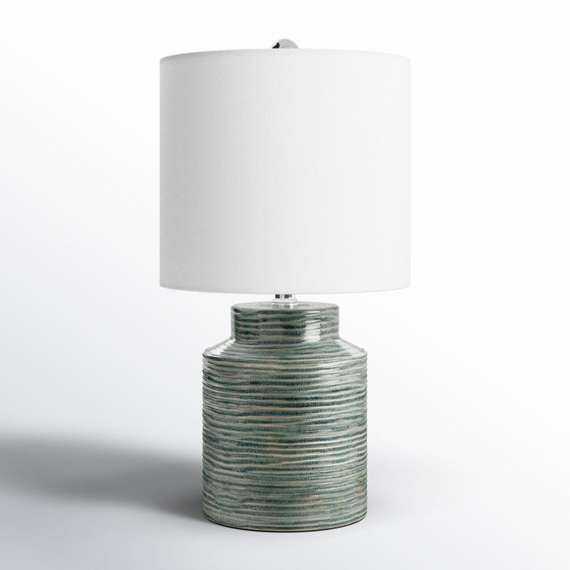 Navilas Ceramic Table Lamp, Blue Green