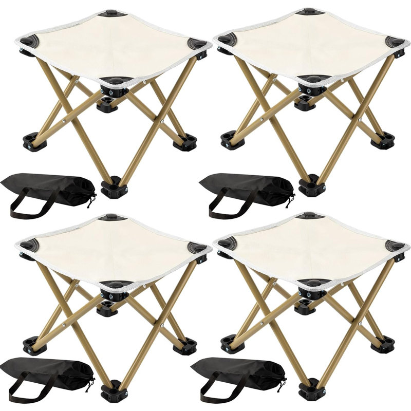 Osbonre Folding Camping Stool, Brown, White