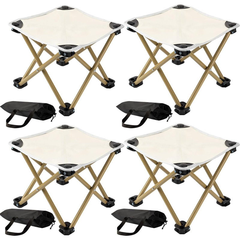 Osbonre Folding Reclining Camping Stool, Brown, White