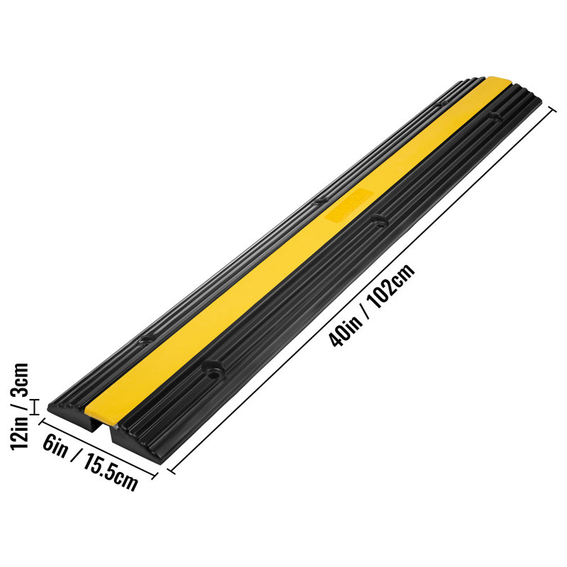 Rampe de protection de câble, paquet de 4 bosse de vitesse à 1 canal, caoutchouc robuste