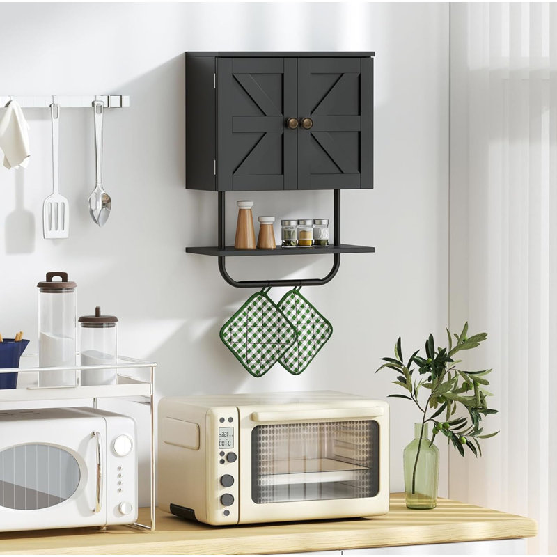 Bathroom Cabinet, Matte Black 