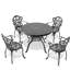 Ensemble de 5 meubles de patio en fonte d'aluminium avec structure noire et coussins de siège blanc cassé (même sku: W1710S00066)