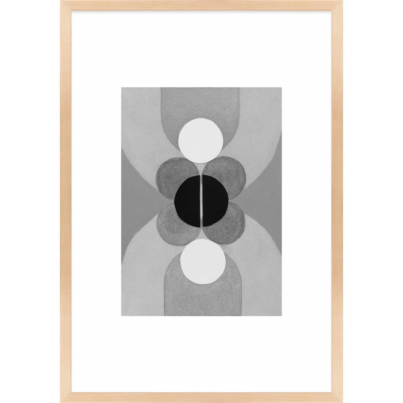 Numéro de composition 34 par Allison Rietta - Peinture, Cadre érable, H 38 po x l 26,5 po x P 1,25 po