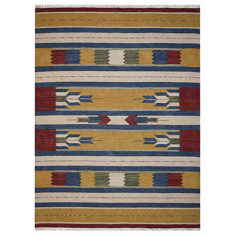 Hand Woven Flat Weave Kilim Wool Eco-Friendly Area Rugs  -  Rectangle, Multicolor, Contemporary Modern Design, Low Pile  Handmade Area Rugs for Living Room, Bed Room