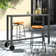 Arteta  39”/55"W X 37"H Rectangular Metal Outdoor Bar Table with Wheels