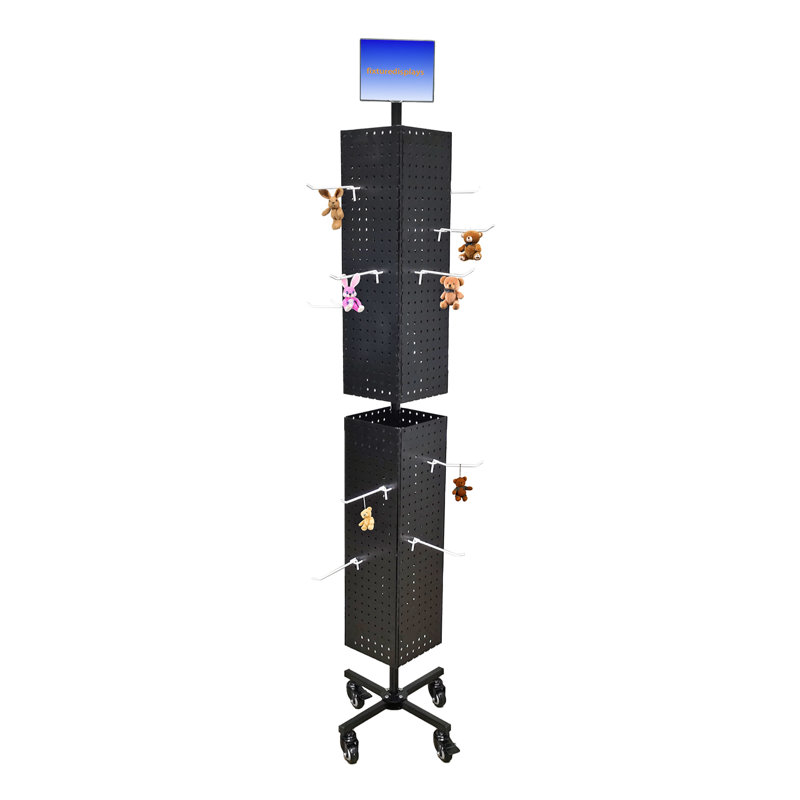 15.75" x 66" Rotating Display Metal Pegboard Magnet Floor Display Great for Magnets Souvenirs