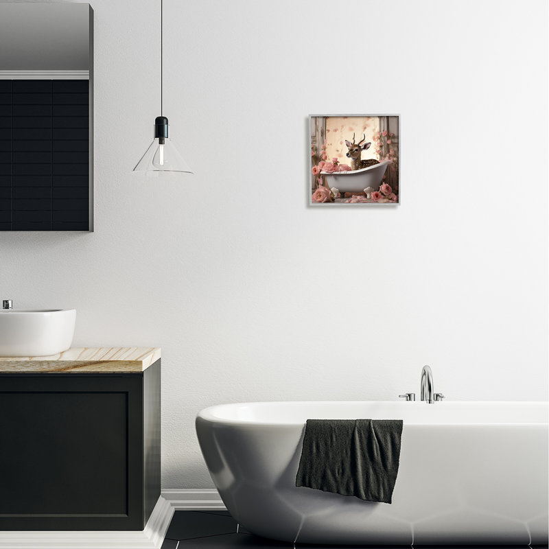 Reproduction de cadre photo sur toile Fawn in Rose, Estampe numérique Farmhouse, H 12 po x l 12 po