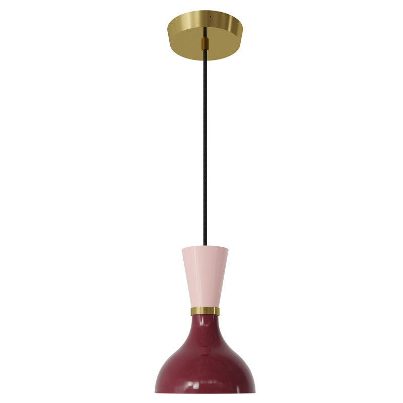 Luminaire suspendu 1 lumière Clare, Sucre prune / eau de rose, Laiton moderne