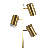 Harmony Brassed Gold Floor Lamp with Rotary Switch Triple Spots Metal Block Base
