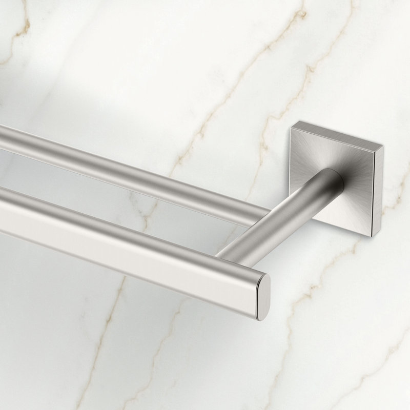 Porte-serviettes double mural 24 po Elevate, Nickel satiné