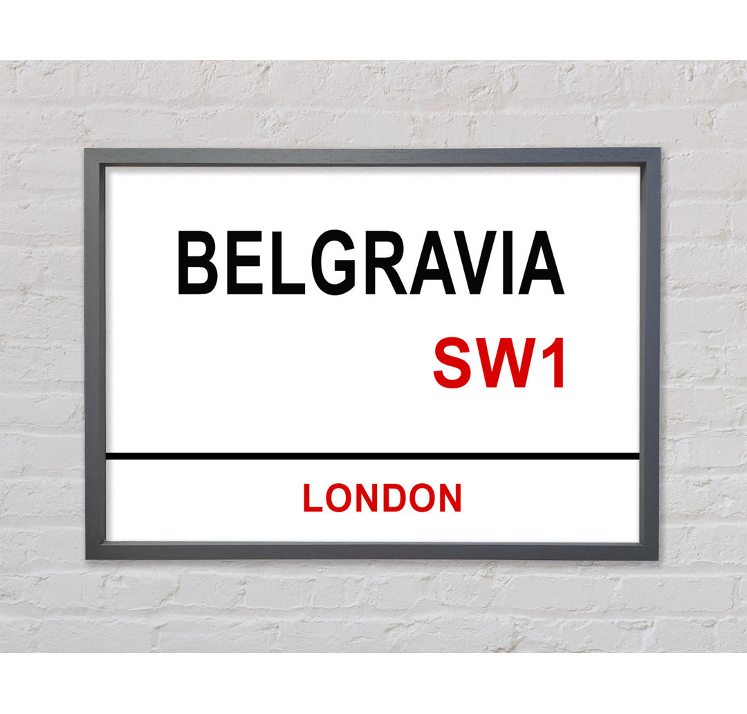 Belgravia Signs - Einzelner Bilderrahmen Typografie auf Leinwand