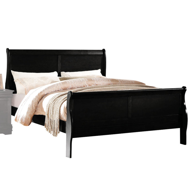 Black Finish King Bed - Open-Air Feel With Low Stylish E. 91.05 In. Width For A Spacious Fit