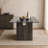 Washed Dining Table with Tempered Glass