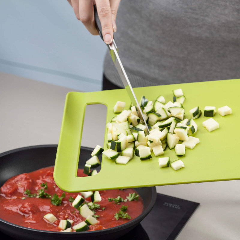 Slim Straight to Pan Chopping Board, Large, 22.5cm L x 33.5cm W, Lime Green