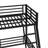 Metal Twin Over Full Floor Bunk Bed, Black, Ideal For Shared Rooms, Noise - , Low Design, Length Guardrails, And Build Black Heavy Duty, Reducing, Space Saving In Dorms, With Guardrails-961310314