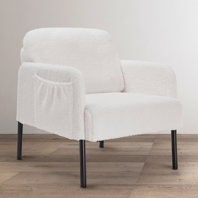 Alayo Upholstered Armchair, White, Black