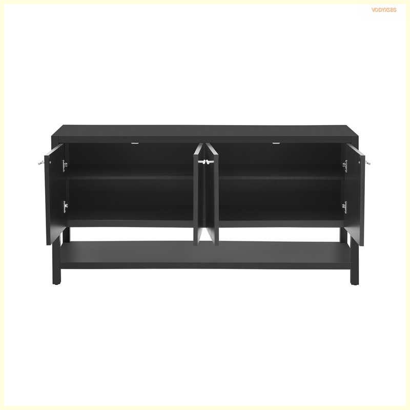 U-Style Functional Entryway Console Table with Ample Storage,Suitable for Study,Entrance and Living Room, Black