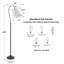 Lampadaire arqué en métal noir de 173 cm