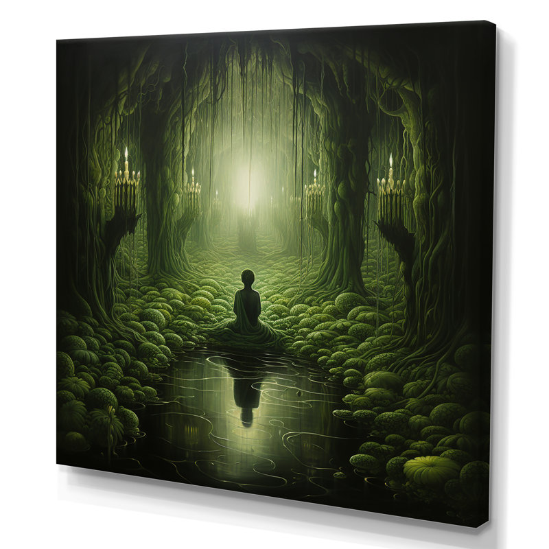 «Green Inner Sanctuary Meditation I», reproduction d'art sur toile, Toile tendue, H 16 po x l 16 po