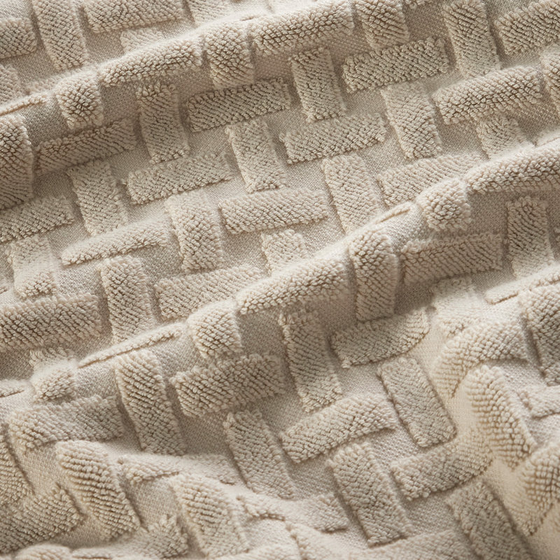 Trellis Cotton Bamboo Blend Antimicrobial Hand Towels, Oak