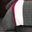 Ensemble de literie complet 8 pièces à rayures mandala rouge et gris anthracite, taille QUEEN