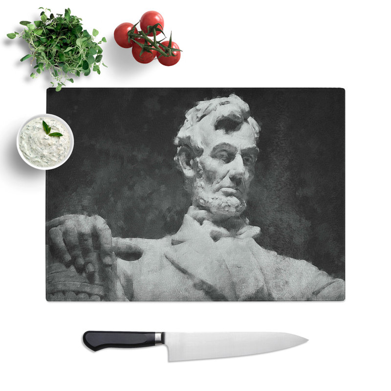 President Lincoln Memorial Painting Chopping Board, 0.4cm H x 20cm W x 28.5cm L