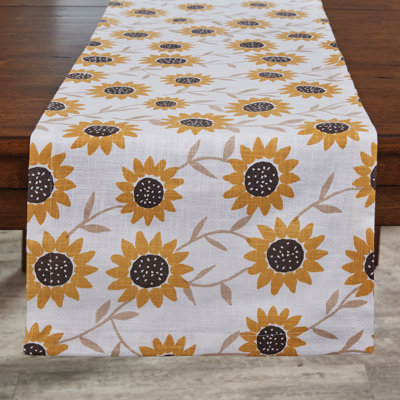 Sunflower Print Table Runner 15"