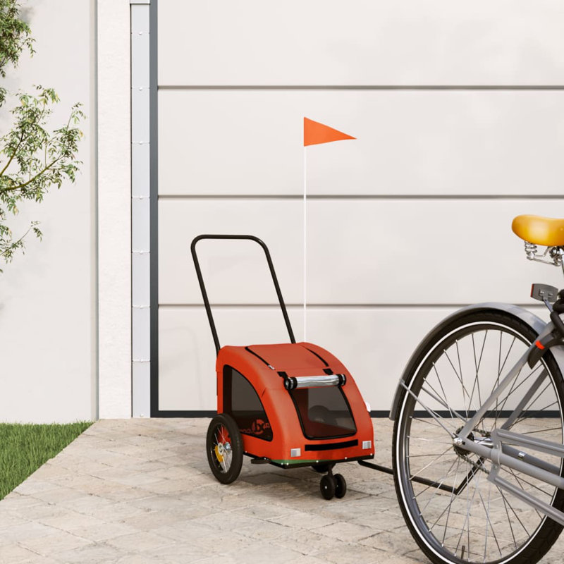 Foldable Pet Bike Trailer, orange, 125 x 52 x 53 cm
