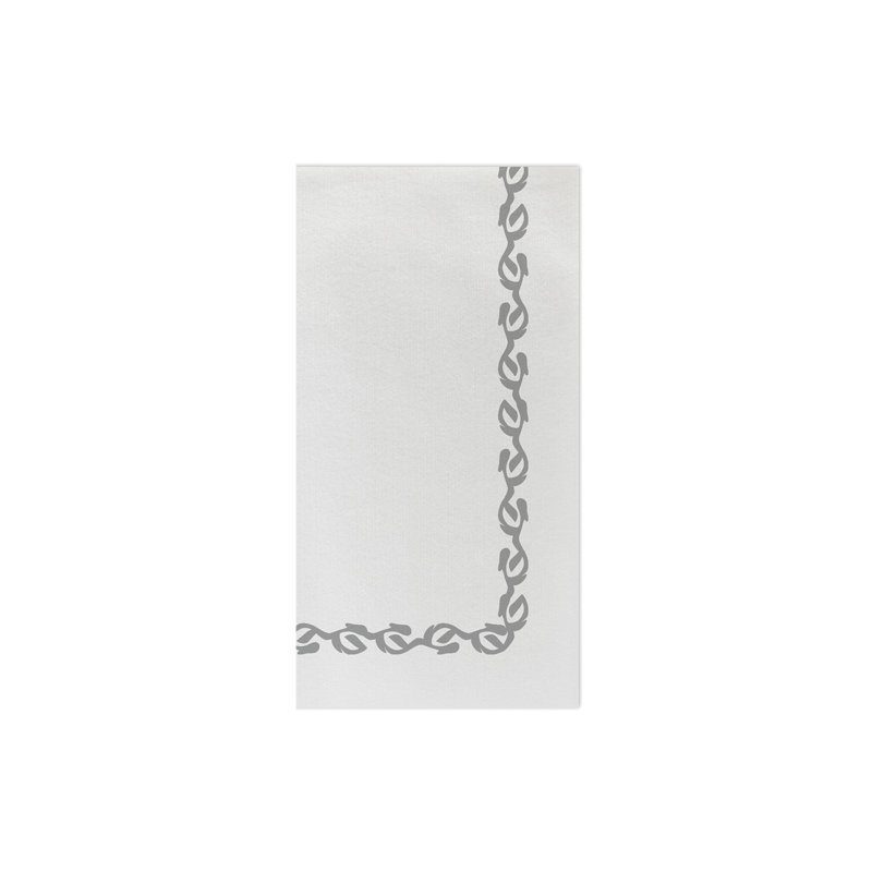 Serviettes d'invité Florentine, Gris clair / Blanc